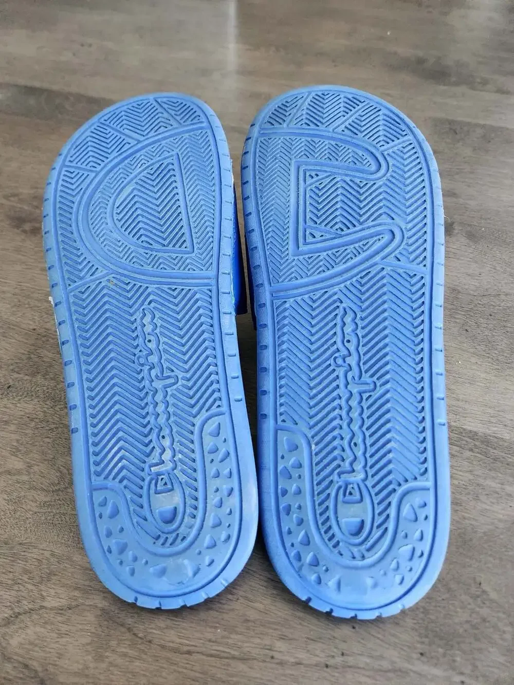 Champion Men's Super Slide Sandals Royal Blue with Red Logo